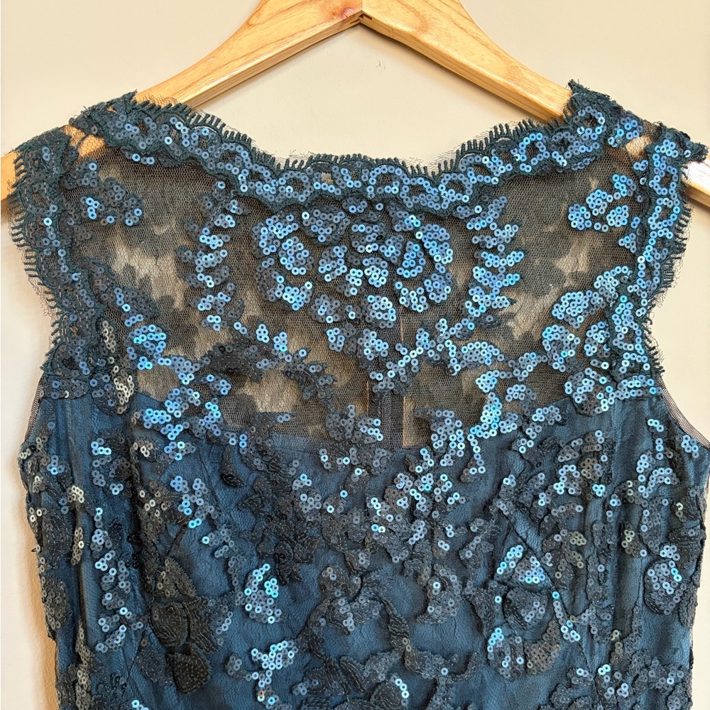 Tadashi Shoji Dress, Teal Lace Overlay‎ - Picture 4 of 12